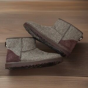 UGG Australia Men's Size 17 Brown Classic Tweed Boots Wool Blend Winter Comfort